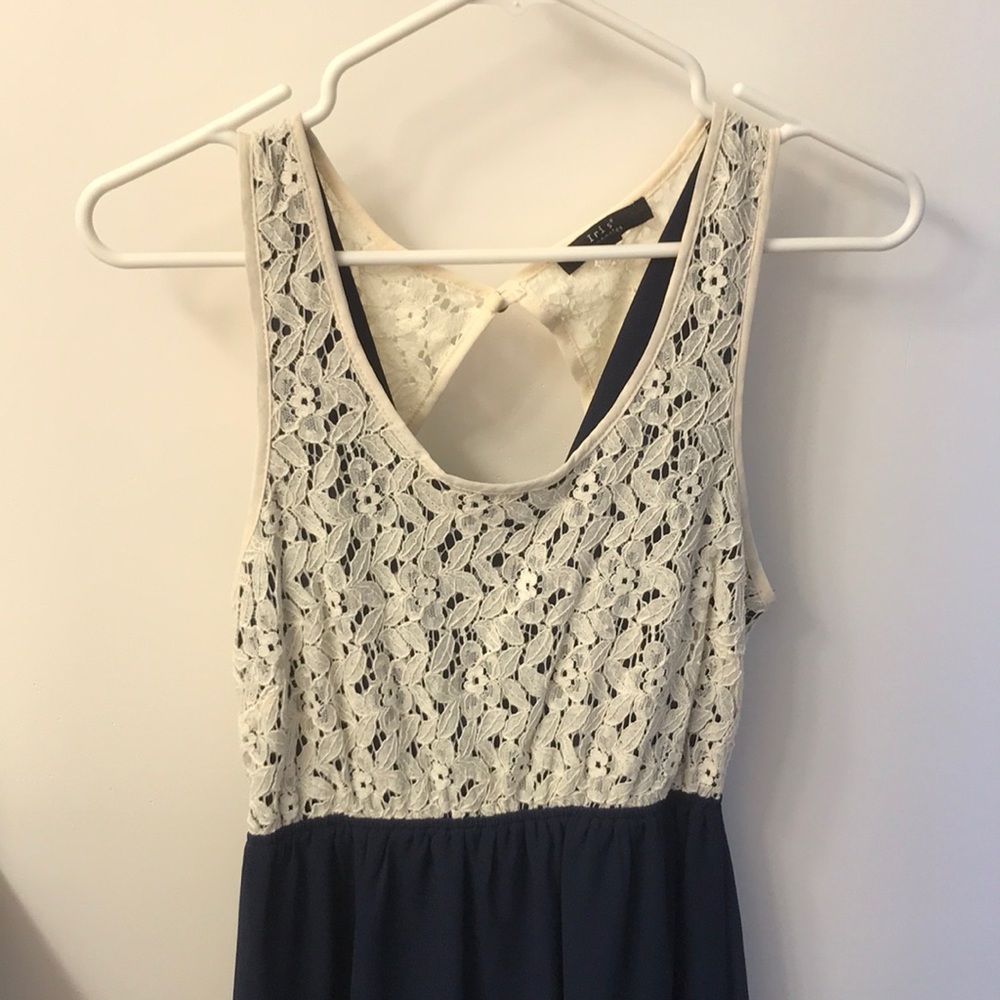 Navy Blue High Low Summer Dress